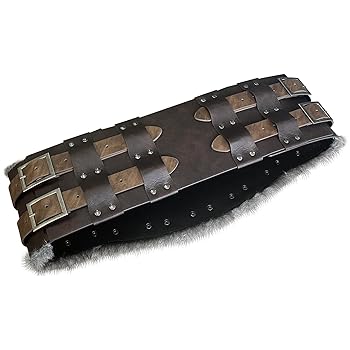 archive GOA ゴア Real fur leather belt HiiFeuer Vintage Barbarian Faux Leather Waist Armor, Norse